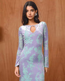 Yasmine Velvet Cheongsam Dress - Vintage Qipao with Floral Cutouts