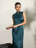 Special Jacquard Cheongsam Dress - Modern Qipao Style with Pearl Embellishments