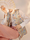 Olga Pearl Whisper Embroidery Qipao Cheongsam Vest Coat