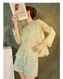 Silk Chrysanthemum Glamorous Embroidery Qipao Cheongsam Three Piece