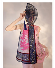 Silk Izabella Bloom Ready Embroidery Qipao Cheongsam Vest Top