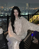 Acme Tailored Velvet Qipao Jacket Cheongsam Sequin Lace Two-Piece Set