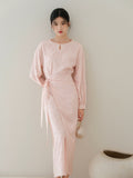 Beatrice Radiant Pink Lace Up Cheongsam Dress Cutout Qipao