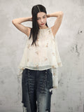Svetlana Light Apricot Chiffon Cheongsam Top
