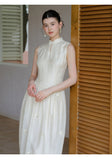 Unakite Clear Apricot Jacquard Cheongsam Dress