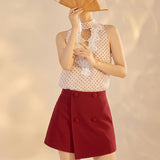 Theresa 2-Piece Polka Dot Vest Cheongsam Set