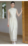 Unakite Clear Apricot Jacquard Cheongsam Dress