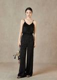 Regulus Beige Jacquard High-Waisted Pants Cheongsam