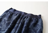 Peace 2-Piece Dark Blue Jacquard Cheongsam Set