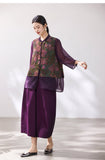 Oliviana Flower Purple Lace Cheongsam Top