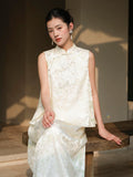 Celebrated 2-Piece Light Apricot Cheongsam Top