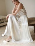 Penelope Beige High-Waisted Cheongsam Skirt