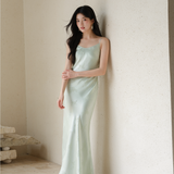 Dominique Black Satin Jacquard Vest Cheongsam