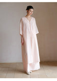 Ranunculus 2-Piece Camellia Pink Cheongsam Dress