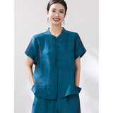 Chateau Champagne Jacquard Cheongsam Top