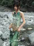 Valencia Print Vintage High-Slit Cheongsam Dress
