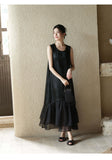 Adeline Black Silk Cheongsam Dress
