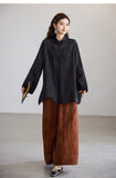 Ella Black Beaded Modern Shirt Cheongsam