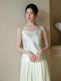Damask White Satin Cheongsam Top
