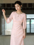 Rita Cherry Blossom Pink Cheongsam Dress