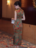 Hyacinth Fragrant Jacquard Cheongsam Dress