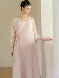 Giselle 2-Piece Ceramic Pink Top and Pants Cheongsam