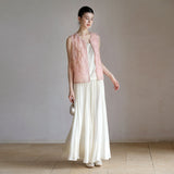 Moonstone 2-Piece Mist Pink Embroidered Cheongsam Top