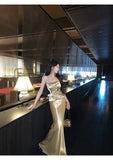 Thea Grand Gilded Bead Embroidered Cheongsam Qipao Two-Piece Set