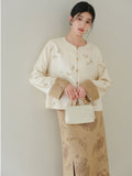 Sovereign Crabapple Brown Jacquard Cheongsam Top