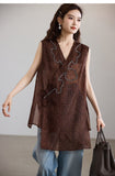 Muse Brown Embroidered Cheongsam Vest