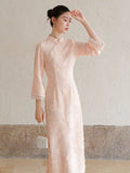 Heloise Cherry Blossom Asymmetrical Cheongsam Dress