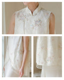 Sunrise 2-Piece Apricot Embroidered Cheongsam Top