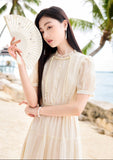 Lady Impeccable Waist Cinching Embroidered Cheongsam Qipao Dress