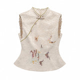 Yuan 2-Piece Embroidered Cheongsam Set