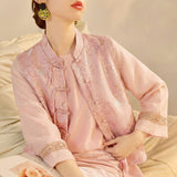 Nina 2-Piece Pink Embroidered Cheongsam Set