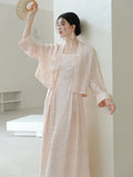 Princess Sonorous Floral Cutout Cheongsam Coat Tie Detail Qipao