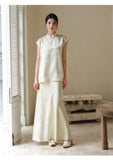 Vogue 2-Piece Light Green Silk Cheongsam Top