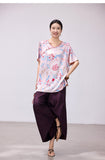 Lena Pink Jacquard V-Neck Shirt Cheongsam