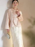 Mimosa Light Apricot Jacquard Cheongsam Top