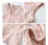 Oleander Lace Embroidered Slim Cheongsam Top