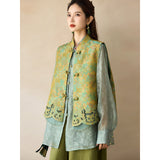 Qing Light Green Jacquard Cheongsam Vest