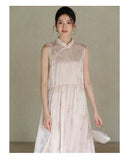 Vivian Peony Pink Jacquard Silk Cheongsam Dress