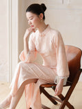 Heloise Cherry Blossom Asymmetrical Cheongsam Dress