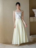 Damask White Satin Cheongsam Top