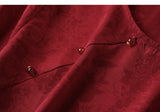 Nita Burgundy Jacquard Cheongsam Top