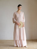Giselle 2-Piece Ceramic Pink Top and Pants Cheongsam