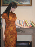 Yvette Morning Glow Faux Silk Cheongsam Dress