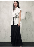 Elegance White Rose Print Cheongsam Top