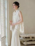 Sunrise 2-Piece Apricot Embroidered Cheongsam Top