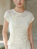 Odette Apricot Jade Slim Fit Cheongsam Top